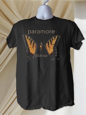 Paramore Butterfly Graphic Black Gildan Tee